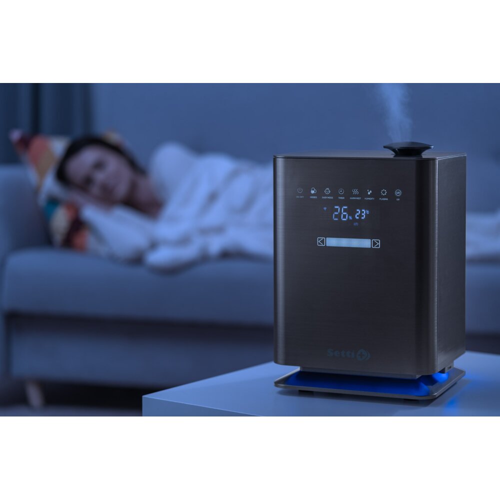 Nawilżacz powietrza Setti+ Smart AH900 w sypialni