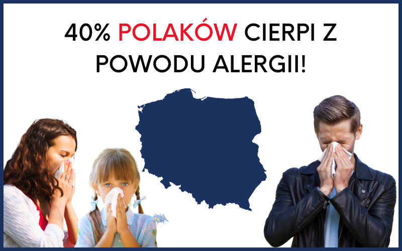 Osoby z objawami alergii i mapa Polski