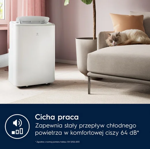 Cicha praca klimatyzator przenośny Electrolux EXP34U339HW