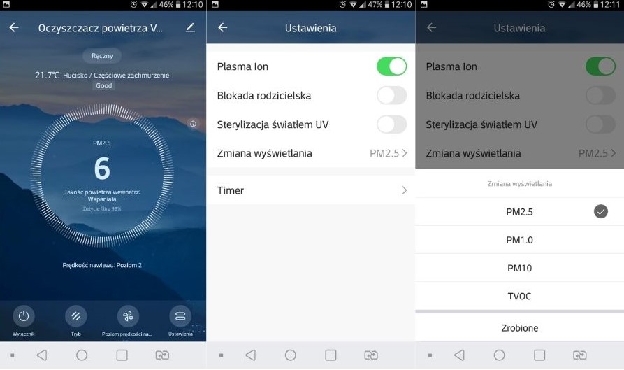 Aplikacja mobilna Tuya Smart oczyszczacz powietrza Vestfrost