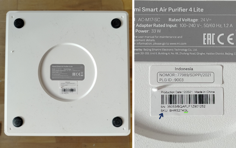 Kody SKU dystrybucja chińska lub europejska oczyszczacze powietrza Xiaomi